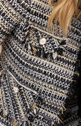 Nyomi Boucle Tweed Jacket, color-Black