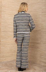 Dalia Bouble Tweed Pant, color-Black