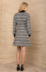 Austyn Boucle Tweed Dress, color-Black