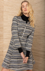 Austyn Boucle Tweed Dress, color-Black