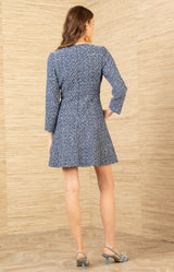 Austyn Boucle Tweed Dress, color-Navy
