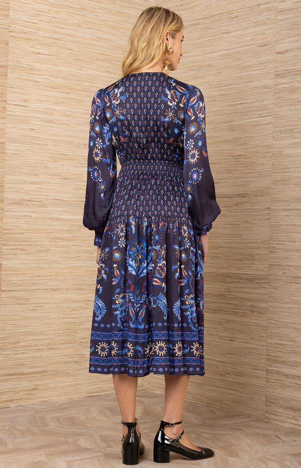 Raquel Charmeuse Dress, color-Black