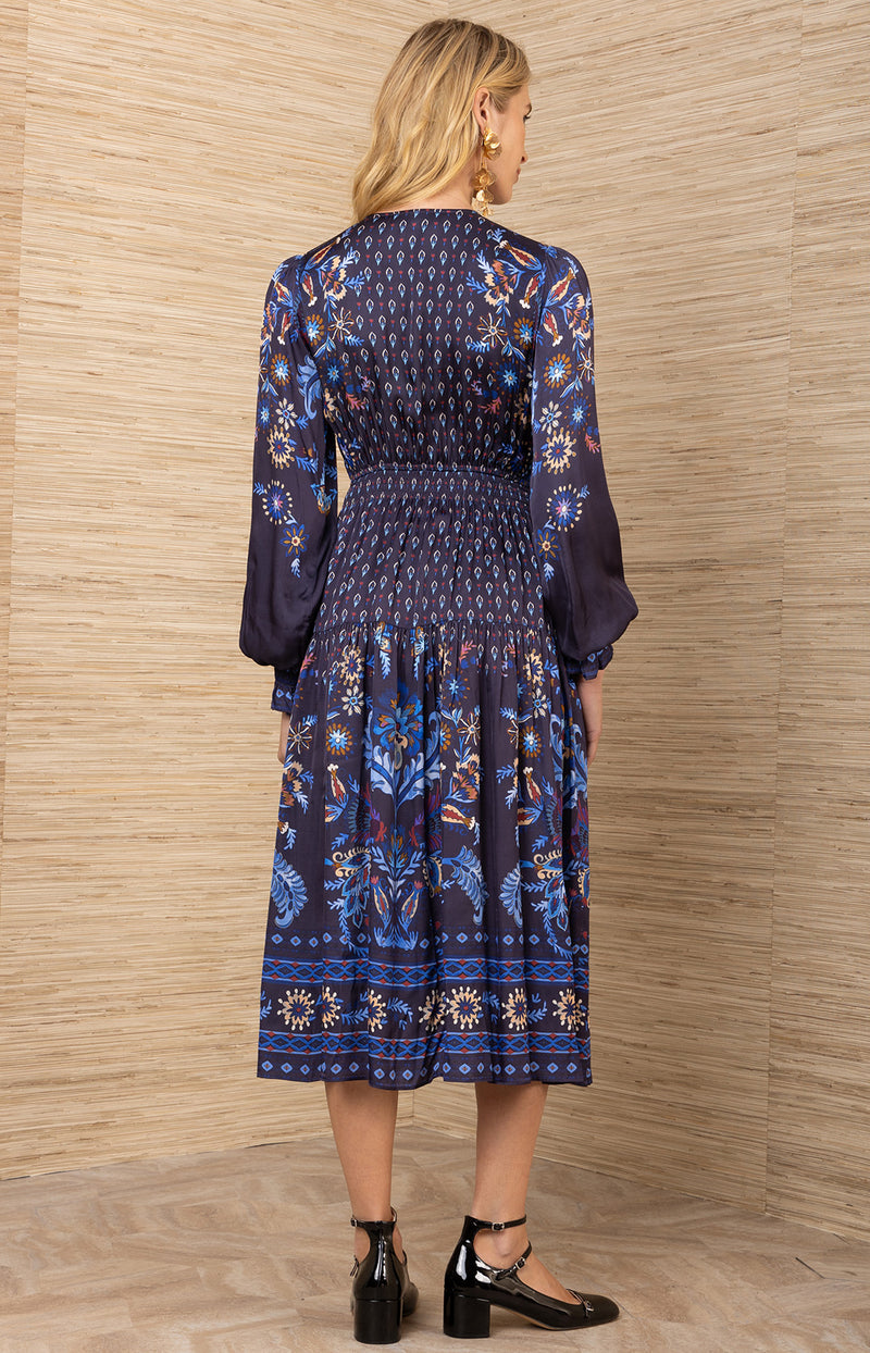 Raquel Charmeuse Dress, color-Black
