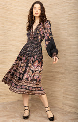 Raquel Charmeuse Dress, color-Black