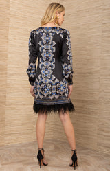 Loretta Charmeuse Dress, color-Black