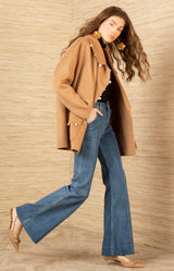 Landry Wool Beaded Coat, color-Camel
