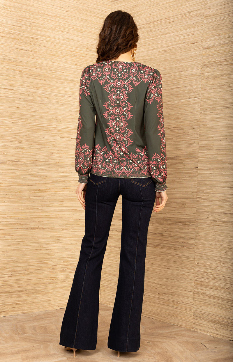 Addisyn Jersey Top, color-Olive