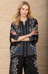 Zaria Charmeuse Top, color-Black