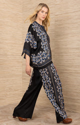 Zaria Charmeuse Top, color-Black