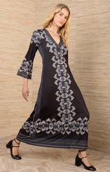 Lilyana Jersey Dress, color-Black