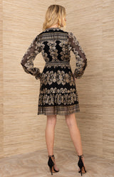 Jaycee Satin Dress, color-Black