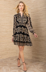 Jaycee Satin Dress, color-Black