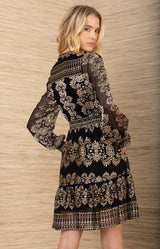 Jaycee Satin Dress, color-Black