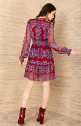 Jaycee Satin Dress, color-Red