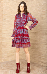 Jaycee Satin Dress, color-Red