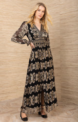Birdie Satin Maxi Dress, color-Black