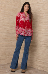 Marlowe Silk Top, color_Red