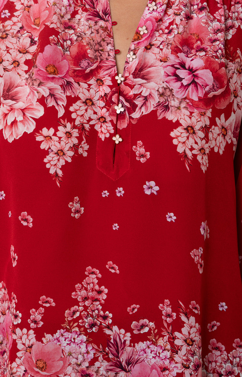 Marlowe Silk Top, color_Red