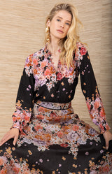 Marlowe Beaded Silk Top,color-Black