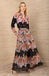 Baylor Organza Skirt, color-Black
