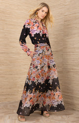 Baylor Organza Skirt, color-Black