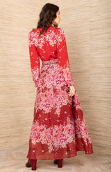 Baylor Organza Skirt, color-Red
