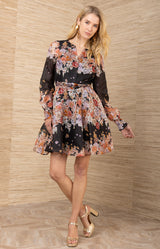 Violetta Organza Dress, color-Black
