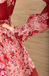 Violetta Organza Dress, color-Red