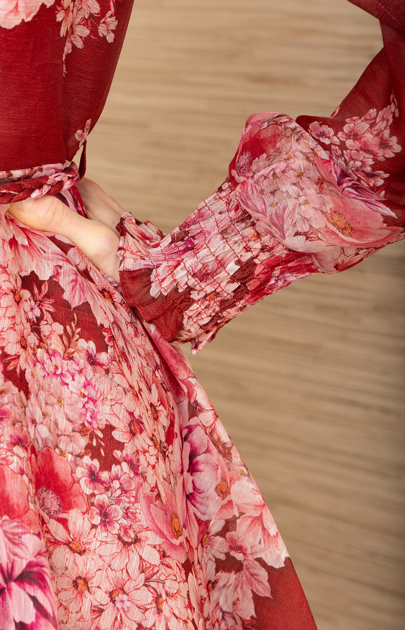 Violetta Organza Dress, color-Red