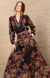 Brylee Silk Top, color-Black