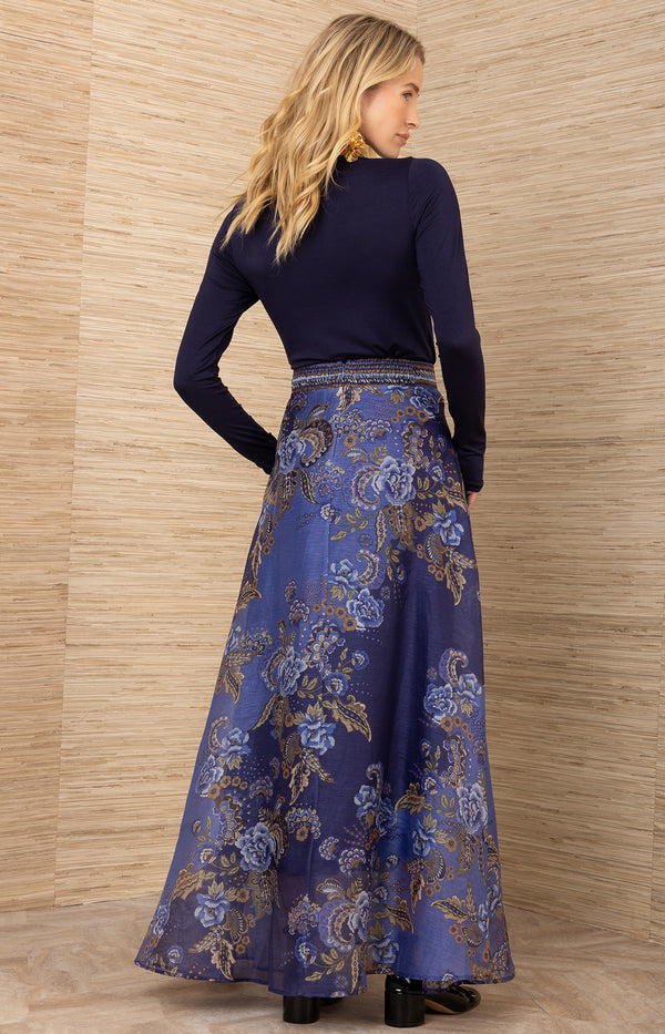 Araceli Organza Skirt, color-Navy