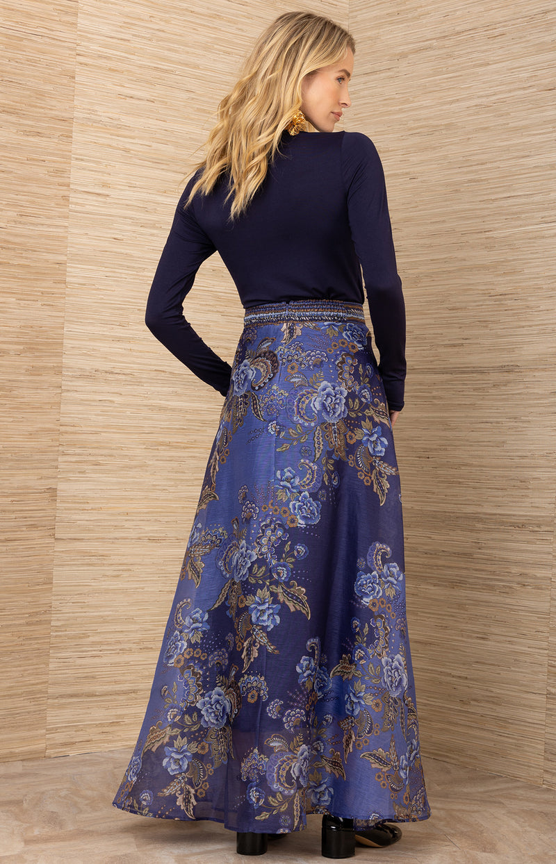 Araceli Organza Skirt, color-Navy