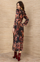 Egypt Charmeuse Dress, color-Black