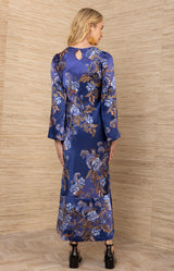 Egypt Charmeuse Dress, color-Navy
