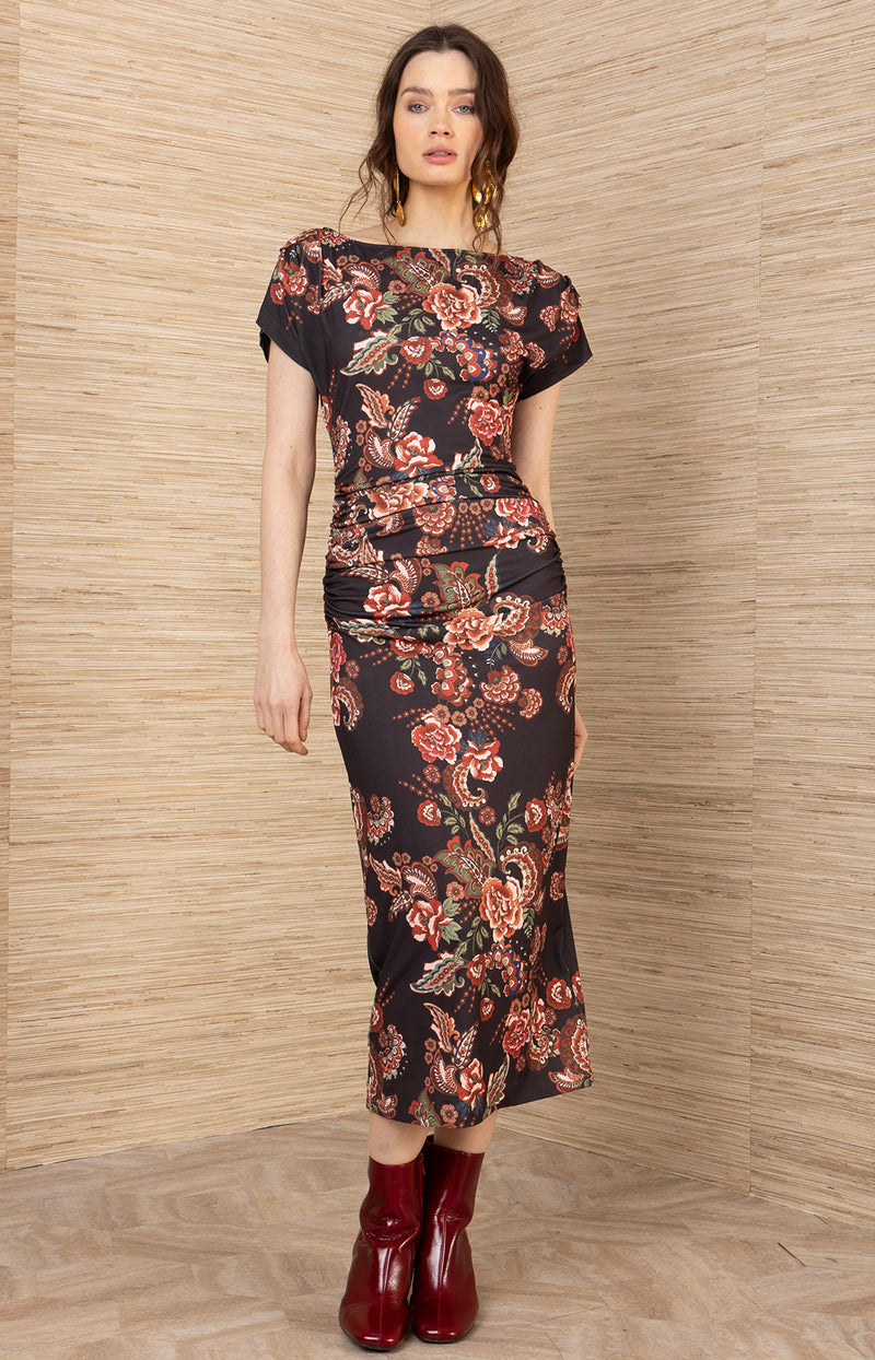 Iliana Jersey Dress, color-Black