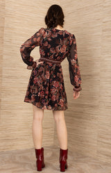 Paityn Chiffon Dress, color-Black