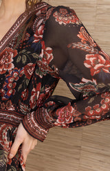 Paityn Chiffon Dress, color-Black