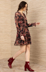 Paityn Chiffon Dress, color-Black