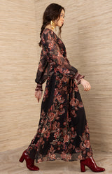 Paityn Chiffon Maxi Dress, color-Black