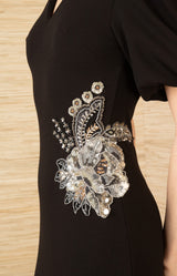 Billie Dress Beaded, color-Black