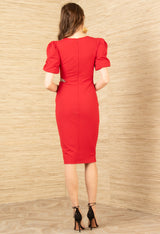 Billie Dress Beaded, color-Red