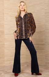 Kaiya Burnout Top, color-Black