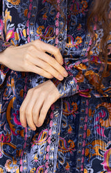 Kaiya Burnout Top, color-Navy