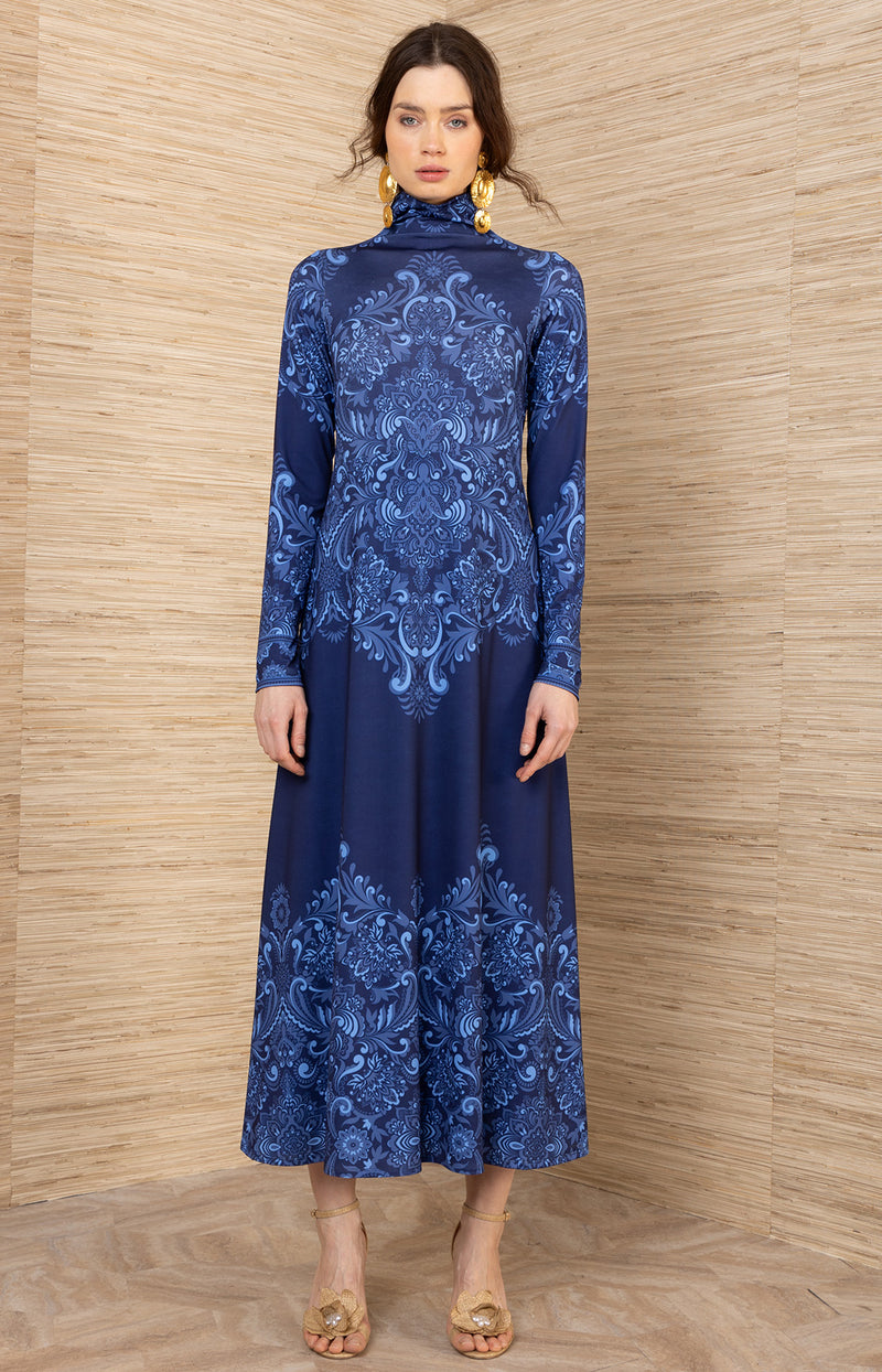 Ainhoa Jersey Dress, color-Navy
