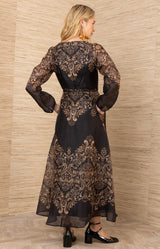 Aspyn Organza Maxi Dress, color-Black