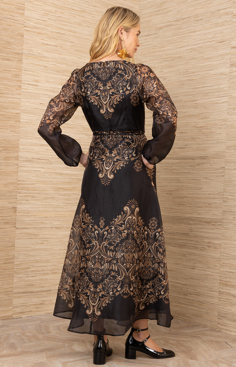 Aspyn Organza Maxi Dress, color-Black