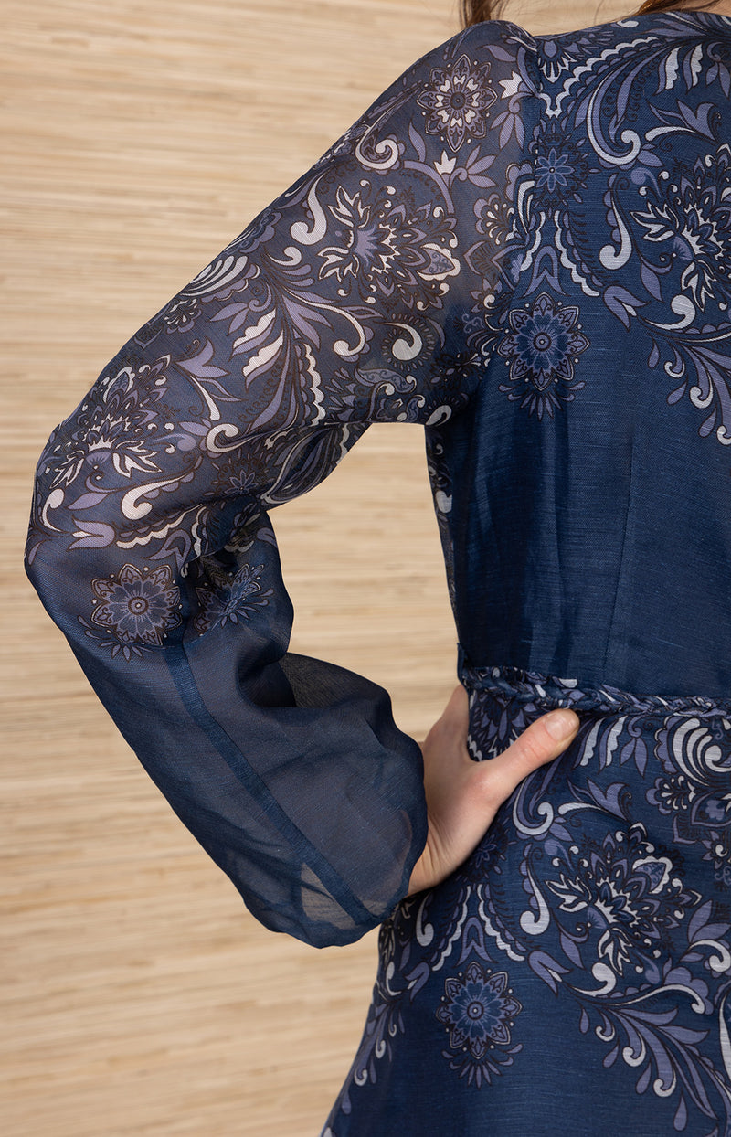 Aspyn Organza Maxi Dress, color-Navy