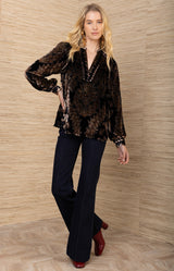 Kailey Velvet Top, color-Black