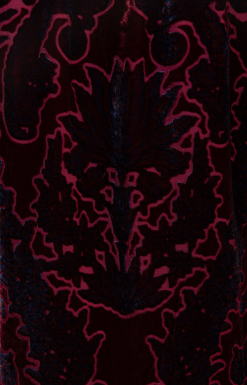 Kailey Velvet Top, color-Wine