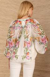 Aarna Chiffon Top, color-Ivory